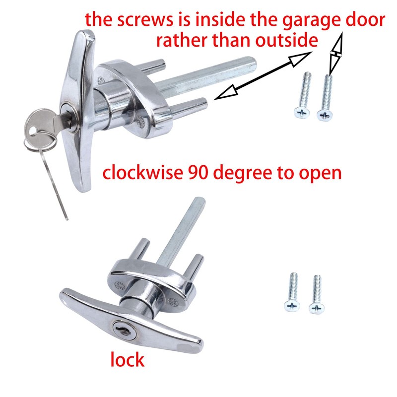 Wedelweib Garage doors T handle lock with 2 Keys and