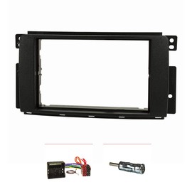 tomzz Audio 2451-001 Double DIN Radio Fascia Set Compatible with Smart Fortwo 451 forfour 454 Black Quadlock Adapter ISO DIN