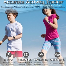 Focwony LED Digital Waterproof Pedometer Watch, Non-bluetooth Fitness Tracker, Step Counter, Distance, Vibrating alarm clock, Stopwatch, Great Gift for for Kids Childrens Teens Girls Boys (White)