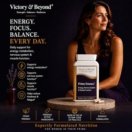 Victory & Beyond Prime Essence – Magnesium Bisglycinate 300mg with Vitamin B6 – High Strength Magnesium Supplement for Energy, Muscles, Bones & Nervous System – 60 Vegan Capsules Made in the UK