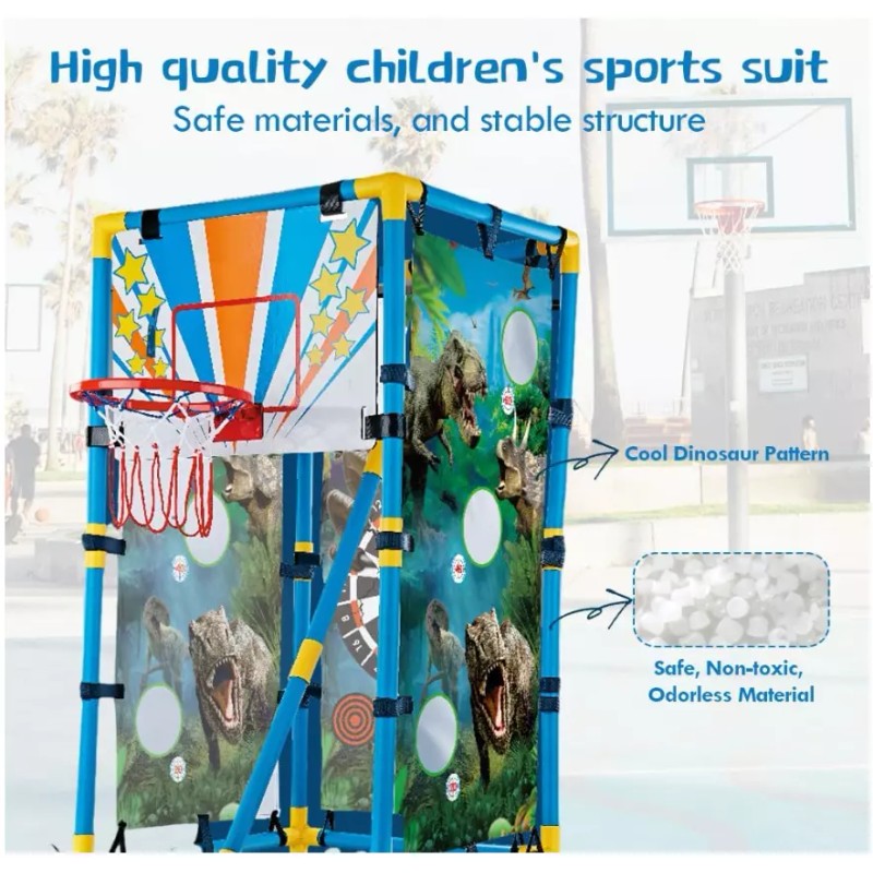 Ealingmoon 4 in 1 Basketball Hoop Arcade Game BABYSIT Basketball