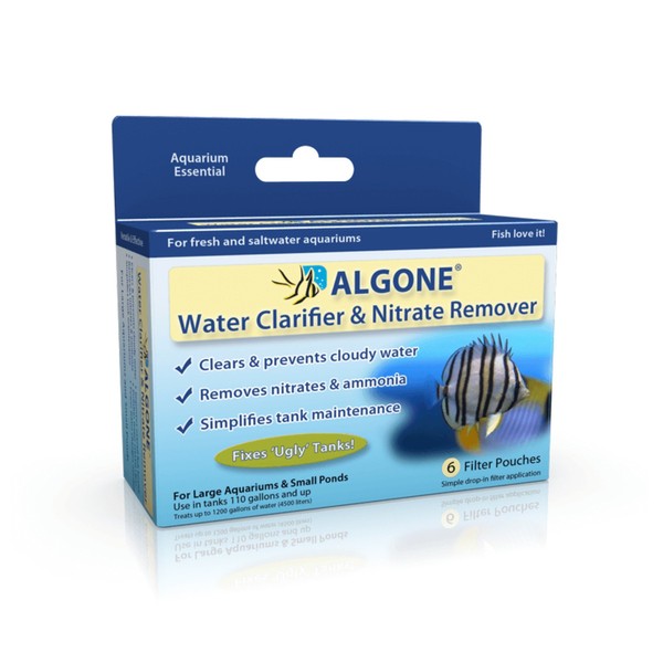 (3 Packs) Large Algone Aquarium Water Clarifier and Nitrate Remover
