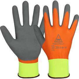 10 Pairs Hase Safety Gloves Superflex+ Latex Work Gloves Waterproof Non-Slip Gardening Gloves Size L (09)