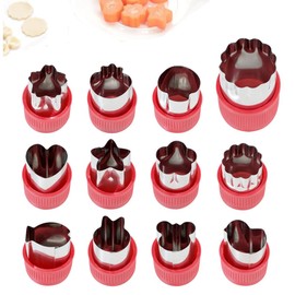 Fruit Cutters Shapes,Granmagazz 12Pcs Vegetable Cutters Shapes Set, Mini Cookie Vegetable Cutters Fruit Molds Fruit Mold Decorating Tools for Decorating Food, Baking and Kitchen Accessories