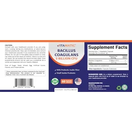 Vitamatic Bacillus Coagulans Shelf Stable Probiotic Supplement - Promote GI Digestive Health - 60 Vegetable Capsules - Survives Stomach Acids- 2 Pack
