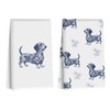 2Pcs Chinoiserie Dachshund Kitchen Towels, Weiner Dog Gifts for Women