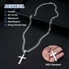 Besteel 925 Sterling Silver Cross Necklace for Men Women 5mm