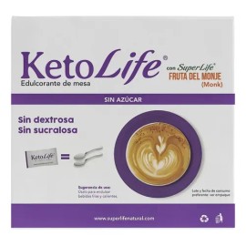 Endulzante Fruta del Monje con Eritritol Super Life, 80 Sobres para Dieta Keto                                                                        