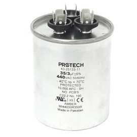 43-25133-11 -Weather King OEM Round Replacement Dual Run Capacitor 35 + 3 UF/MFD 440 Volt