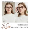 JiSoo Oversized Reading Glasses for Women 1.25, Stylish Designer Readers