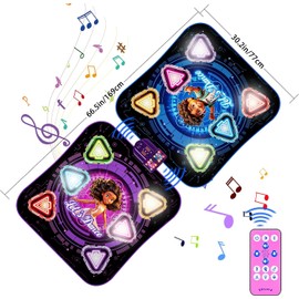 Surelect Dance Mat, 2025 Rechargeable Light-Up 2-Player Opposing Dance Pad with Bluetooth, 12-Button Music Dancing Toy, Christmas Birthday Gift for 3-12 Year Old Boys Girls