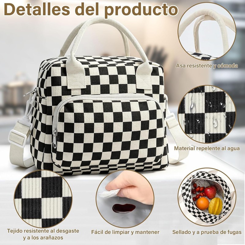 GALASALA Lonchera para Mujer 10L, Aislamiento Triple, Paquete Hielo 100g