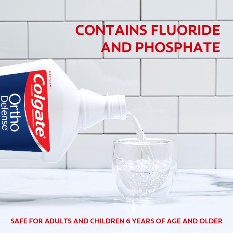 Colgate Ortho Defense Phos-Flur Anticavity Mouthwash, Alcohol Free Mouthwash for