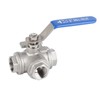 Stainless Steel SUS304 Pipe T Port Ball Valve Three Way