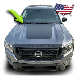 BENINI DESIGN STUDIO 2022 2023 2024 Nissan Frontier Hood Racing Stripe Vinyl Decal Black Blackout Compatible with 2022 and up Nissan Frontier 2023 2024 2025 (Matte Black)