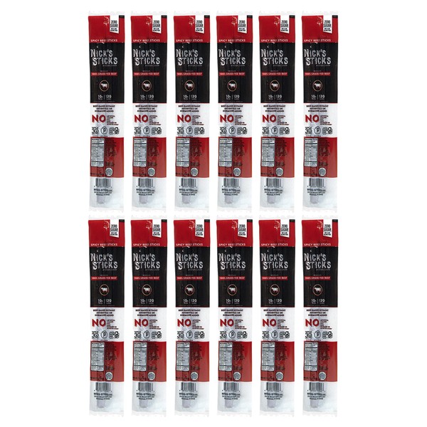 Nick's Sticks 100% Grass-Fed Spicy Beef Snack Sticks | Made