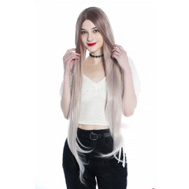 WIG ME UP - 91920-JB040 Extremely long Ladies' wig sleek smooth middle-parting ombre dark blond to light blond 90 cm