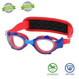 RUIGAO Kids Swim Goggles Age 3-6, Toddler Goggles No Hair Pull, Pink Goggles for Toddlers/Baby/Child