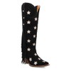 Dingo Womens Super Star Fringe Tooled Inlay Snip Toe Casual