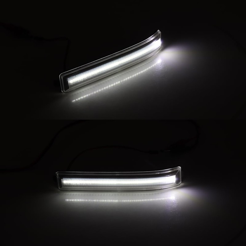 GTINTHEBOX Clear Lens White Led Side Mirror Marker Turn Signal