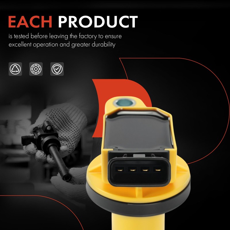 A-Premium Yellow Engine Ignition Coil Pack Compatible with Toyota Camry