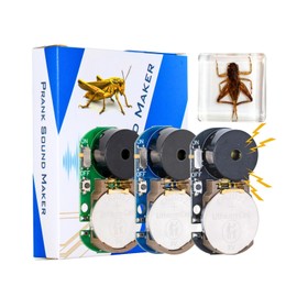 GekLiGuLu Cricket Noise Maker Prank Kit 4-Pack with Real Cricket Specimen - Hidden Chirping Sound Device, 20 Sounds, Upgraded Tech for Office, Home, Gag Gifts & Halloween