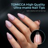 TOMICCA Short Almond Full Cover Nail Tips 510 Pieces 15