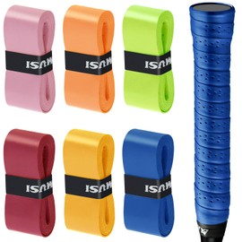 poeland 6 Pack Multicolored Racquet Overgrip, Anti Slip Racket Grip Tape, Absorbent Overgrips for Tennis, Badminton, Pickball (Purple, Gray, Black, Turquoise)