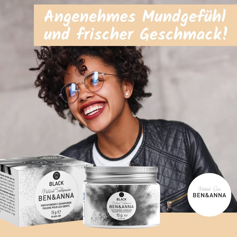 Ben& Anna Toothpowder Black 15 g Whitening Powder with Activated