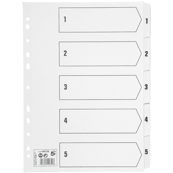 5 Star Index 230 micron Card with Clear Mylar Tabs