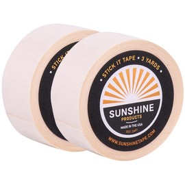 Sunshine Tape 2 Pack Stick It Wig Adhesive Tape Roll - 3/4" x 3 YDS - Double Sided, Medical Grade - Toupee and Wig Tape
