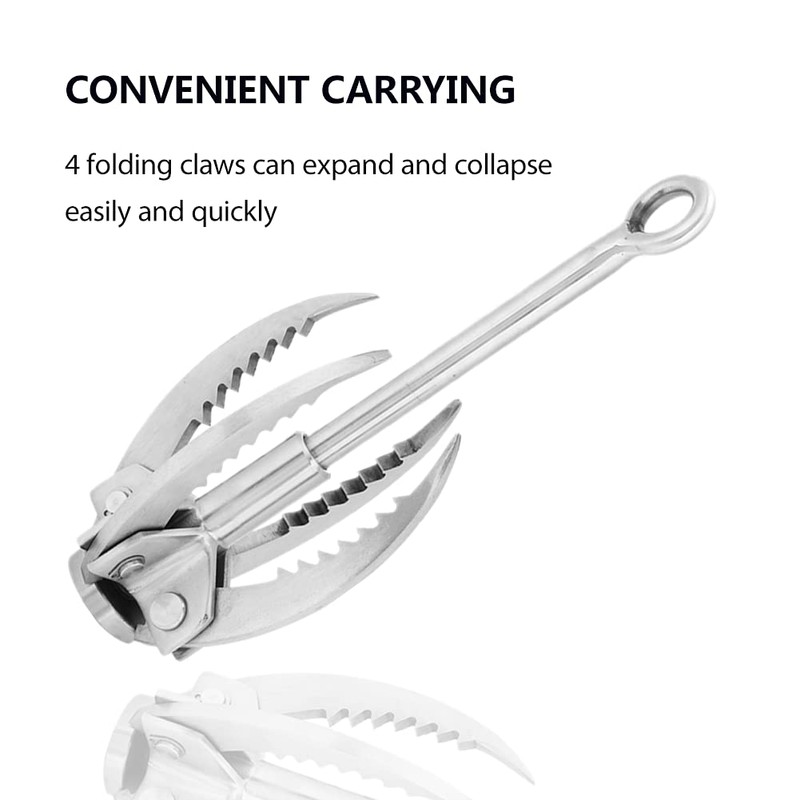 Folding Claw Hook, Multifunctional Stainless Steel Grappling Hook for Outdoor