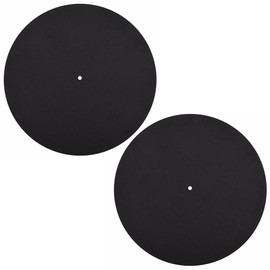 NYGHMY 2 Pcs 12-Inch Anti-Slip & Anti-Static Felt Record Player Mat | Turntable Slipmat for Home & DJ Equipment (Black)