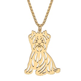 NEWEI Cute Necklace Dog Pendant 18K Gold Plated Stainless Steel Fashion Pet Dog Jewellery Gifts for Women Girls Dog Mum Adjustable Charms, Stainless Steel, No Gemstone