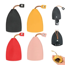 Car Key Case, Creative Pull-Out Key Sleeve Keychain Bags, PU Leather Large Capacity Not Easy to Slip Key Case, Cute Protector Car Key Fob (4pcs)