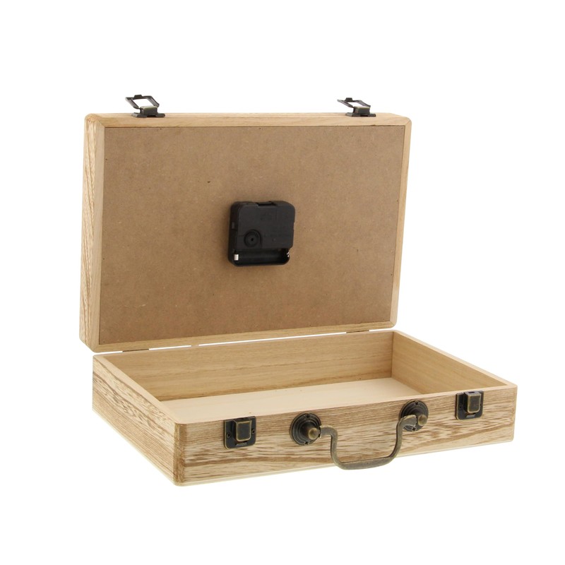 Deco 79 Wood Encased Clock, 12" x 3" x 8",