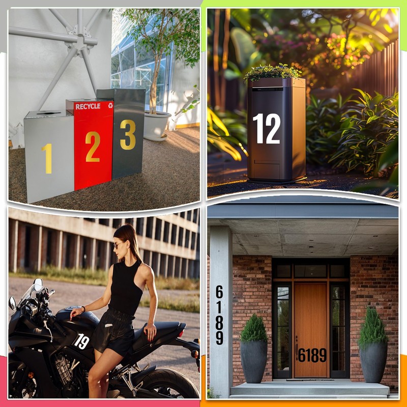 3 inch Reflective Mailbox Numbers for Outside, 6 Sheets 0-9