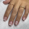 GlamRays Short Press On Nails with Solid Gel, Square White