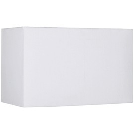 White Large Rectangular Hardback Lamp Shade 16" Wide x 8" Deep x 10" High (Spider) Replacement with Harp and Finial - Springcrest