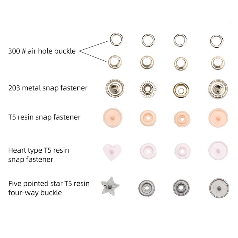 Plastic and Metal Snap Buttons with Snaps Pliers Set,300 Sets