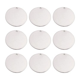 Pandahall - Colgante de acero inoxidable en blanco para hacer joyas, Round-1.2 Inch, 1-1/5 Inch-Flat Round, 1