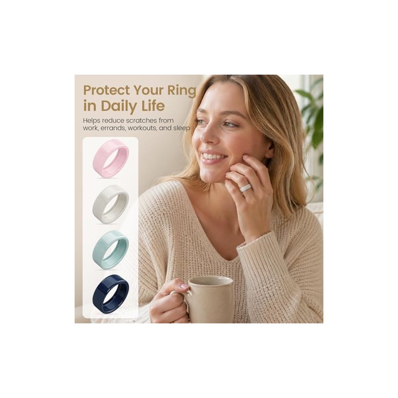 4 Pack Ultra Thin TPU Ring Covers for Oura Ring