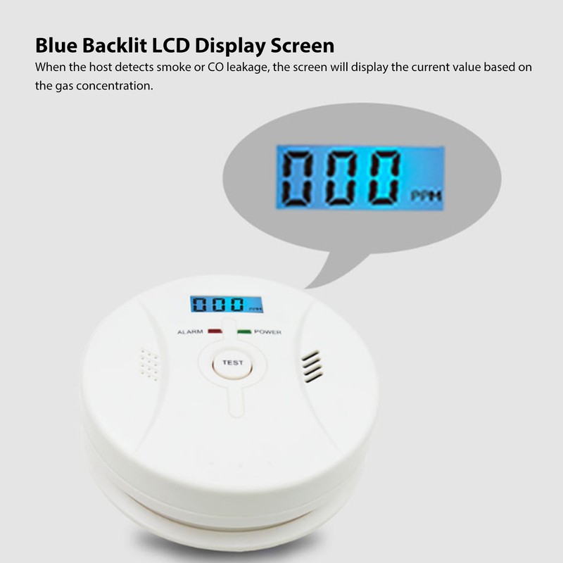 2 in 1 Smoke and CO Detector Sound Light Alarm