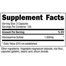 Nutricost Glucosamine Sulfate 750mg, 240 Capsules (1500mg Per Serving)