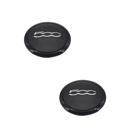SHLPDFM 2 x Hub Cap, Wheel Centre Cap, Wheel Hub Cap, Wheel Cap for Fiat 500 51884863 (Black)