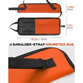 Amazing Fair Drumstick Bag, Small Drumstick Storage Case, Hanging Drumstick Rack Bag (Orange)