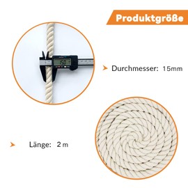 Cotton Cord Cotton Rope Yarn Knitting Rope Cotton Thread Thick Rope Cords 15 mm (2 m) Macrame Rainbow DIY Set