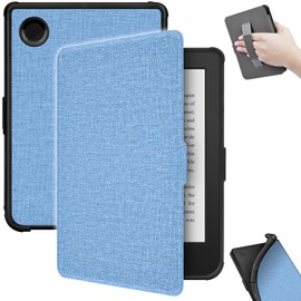 J.M.SHOW Case for 6" Kobo Clara 2E 2022 Released/Clara Colour/Clara BW (2024), Lightweight PU Leather Cover with Hand Strap, Auto Wake/Sleep for Kobo Clara 2E 6inch-Blue