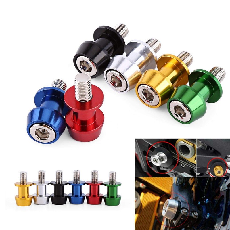 Voluxe 8mm Motorcycle CNC Swing Arm Spool, Aluminium Alloy Sliders