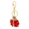 One Pack Cute Red Beetle Ladybug Insect Rhinestone Car Keychain
